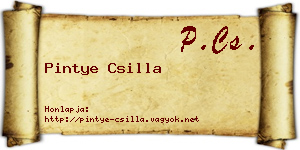 Pintye Csilla névjegykártya
